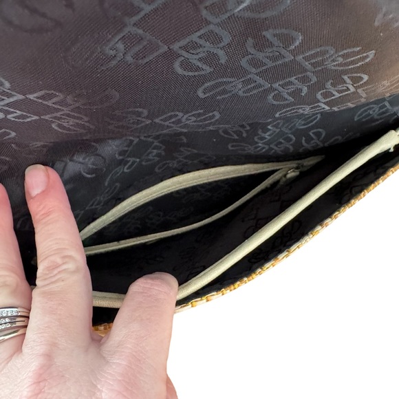 BCBGenerations Honey Colored Envelope Clutch‎ Handbag. 10x8 inches - Picture 5 of 12